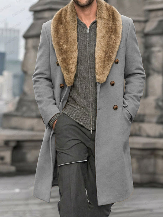 Stylish Double-Breasted Tweed Coat