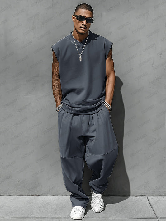 Relaxed Style Tank Top Balloon Pants Set