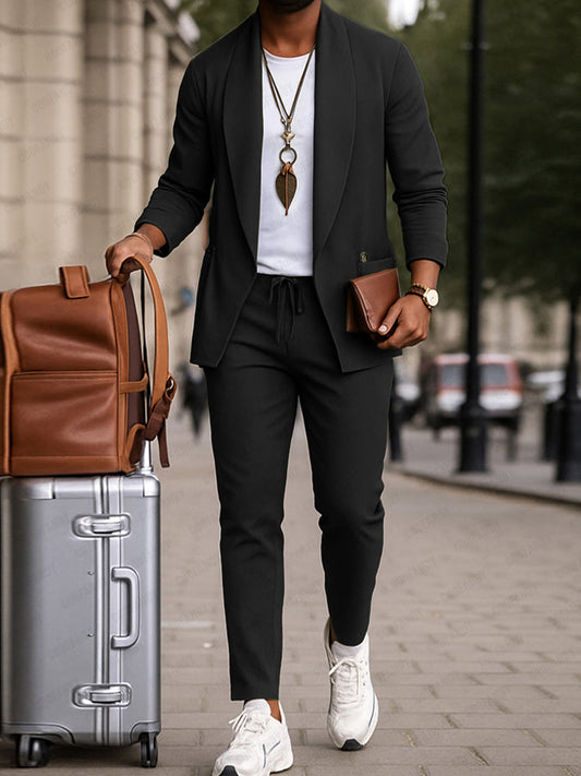 Smart Casual Open Front Jacket Pants Set