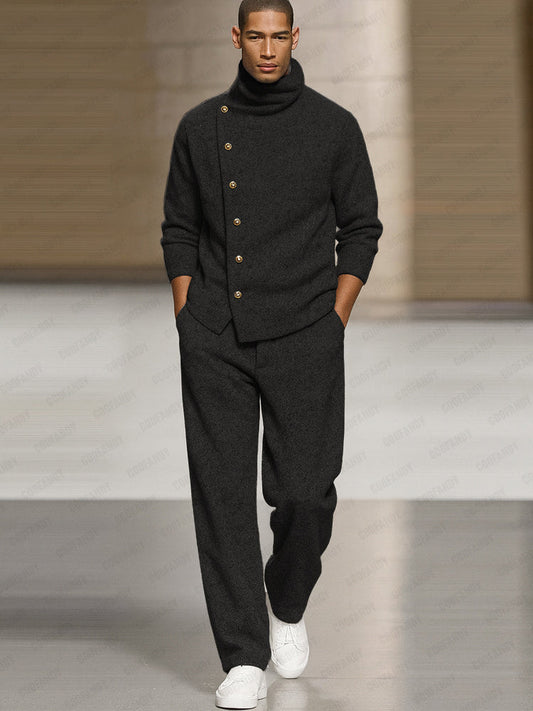 Smart Casual Turtleneck Pullover Pants Set