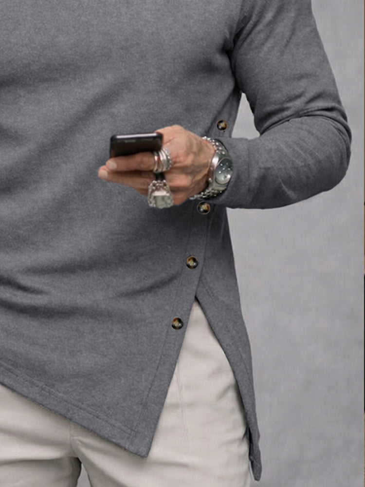 Fashion Designer Turtleneck Asymmetrical Undershirt