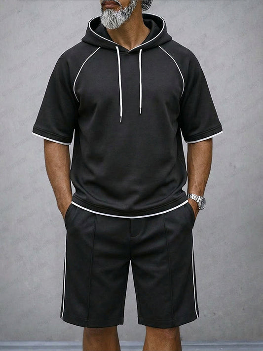 Relaxed Fit Contrast Stitch Tracksuit Set