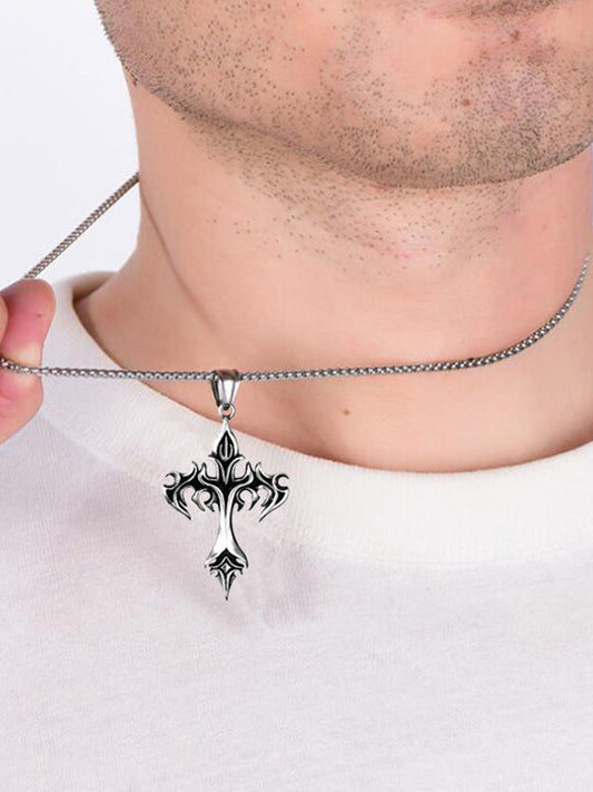 Vintage Gothic Cross Pendant Necklace