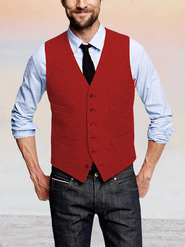 Classic Retro Tweed Vest