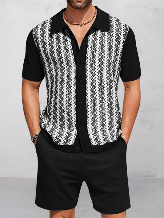 Modern Jacquard Knit 2-Piece Set