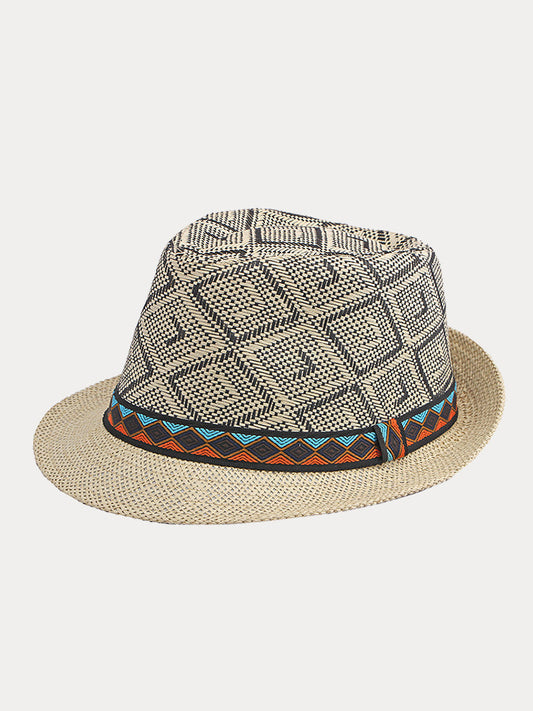 Western Cowboy Straw Sunshade Fedora Hat