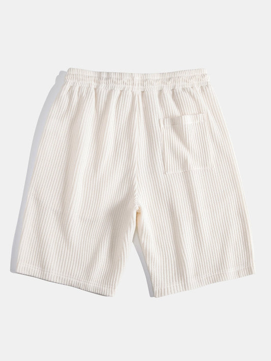 Drawstring Waffle Knit Shorts
