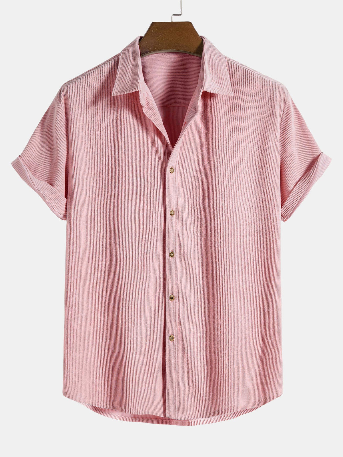 Short Sleeve Corduroy Button-Up Shirt & Shorts