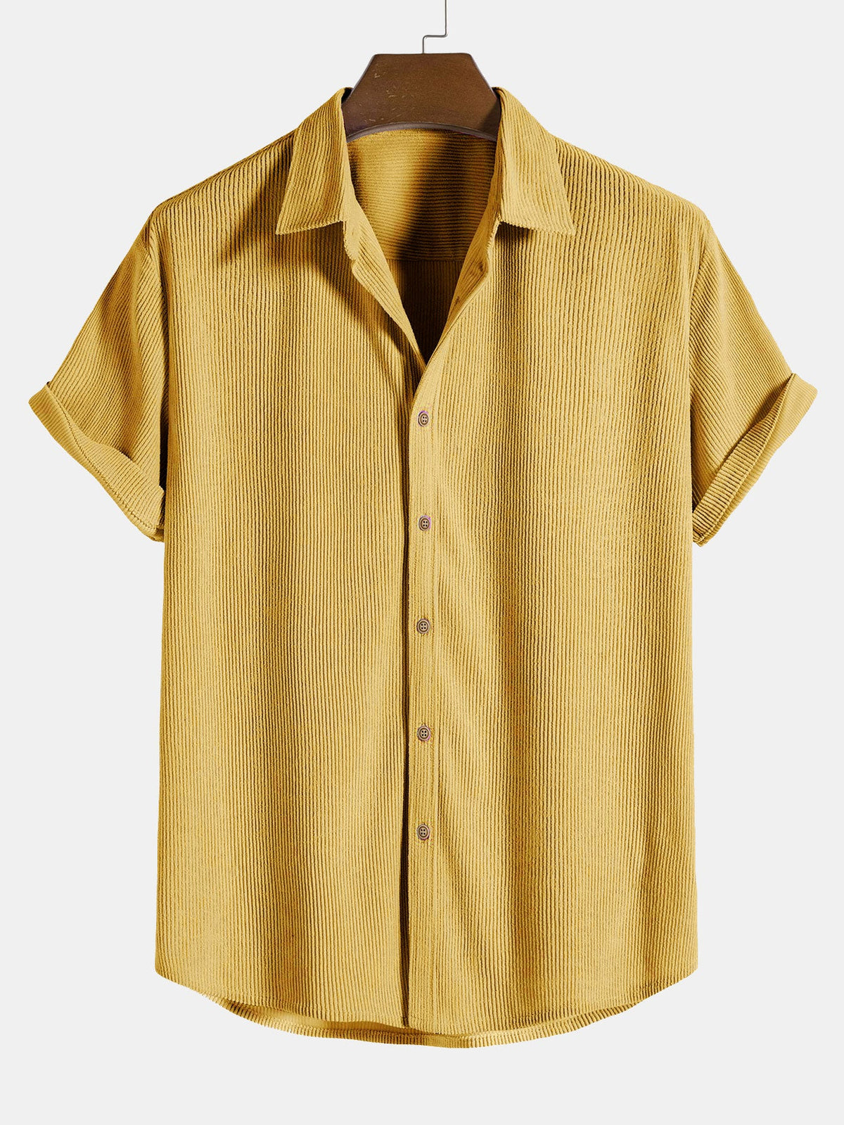 Short Sleeve Corduroy Button-Up Shirt & Shorts