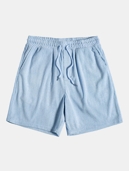 Short Sleeve Corduroy Button-Up Shirt & Shorts