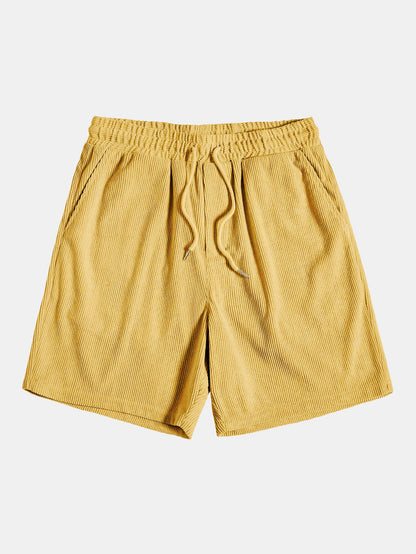 Short Sleeve Corduroy Button-Up Shirt & Shorts