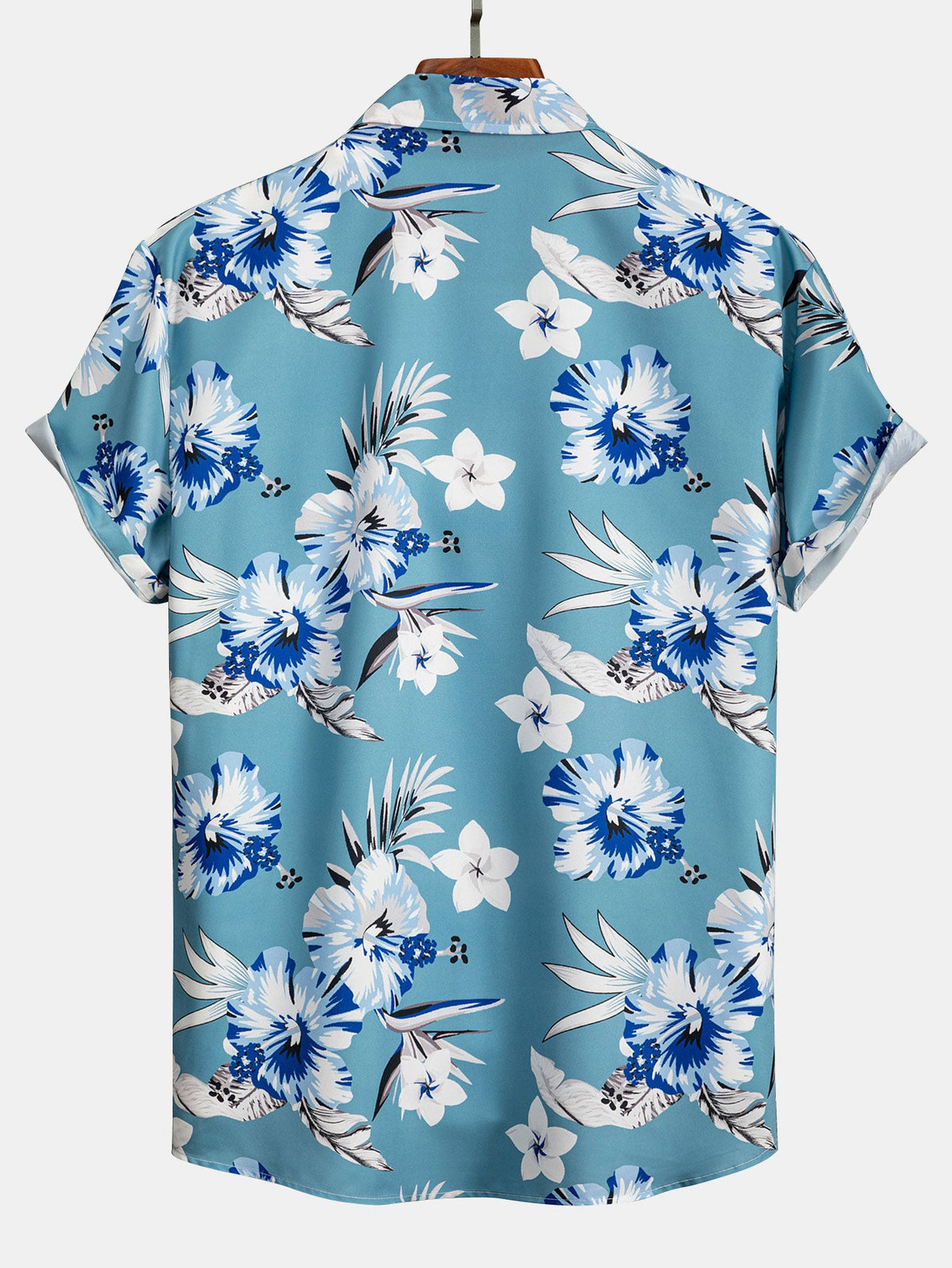 Tropical Floral Print Button-Up Shirt & Swim Shorts