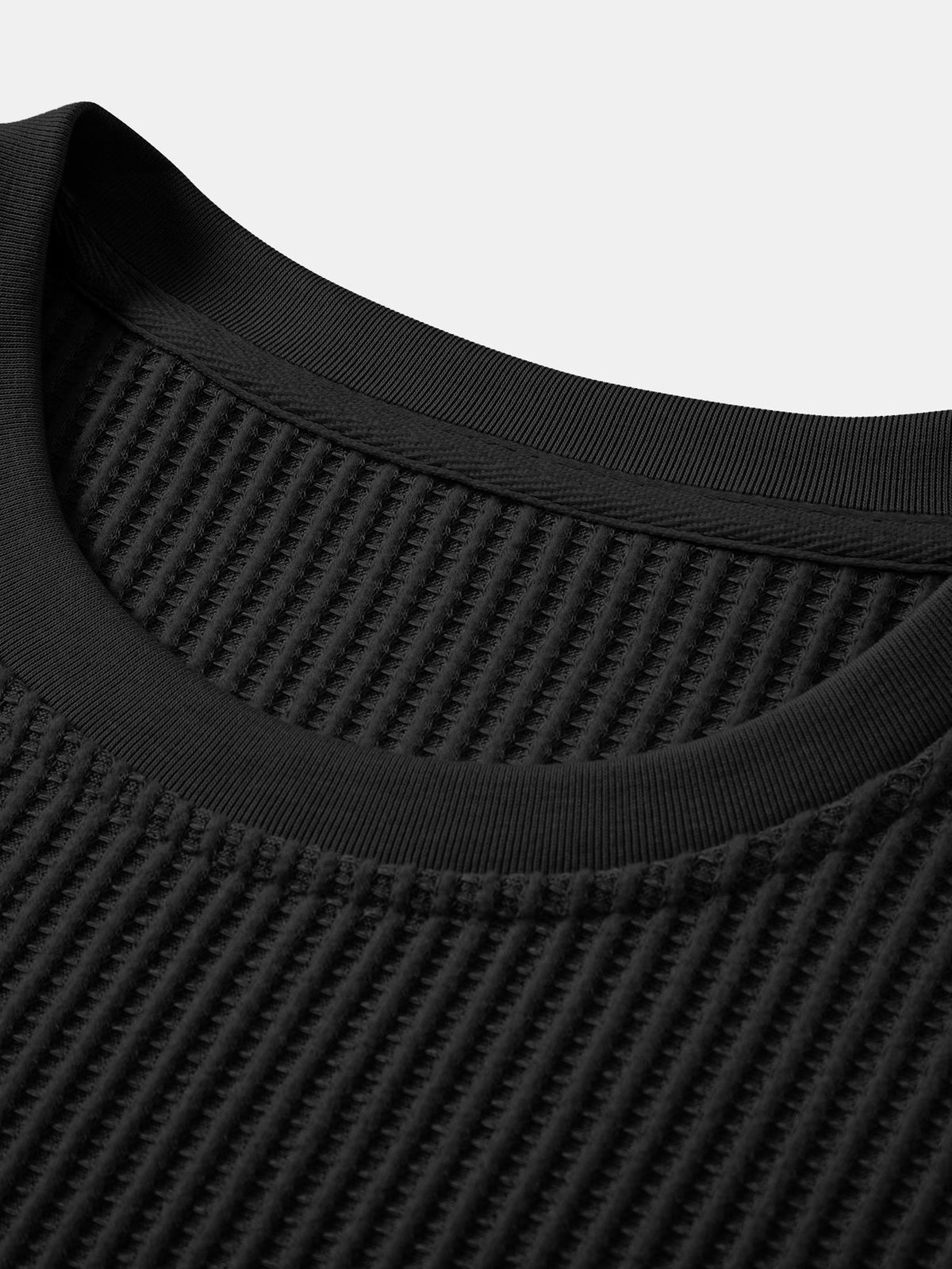 Waffle Ribbed Hem T-Shirt
