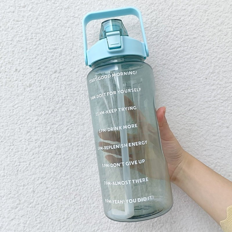2L Motivational Clear Water Bottle