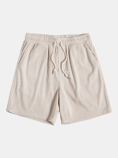 Short Sleeve Corduroy Button-Up Shirt & Shorts