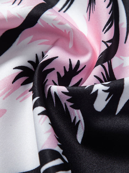 Palm Tree Print Button-Up Shirt & Swim Shorts
