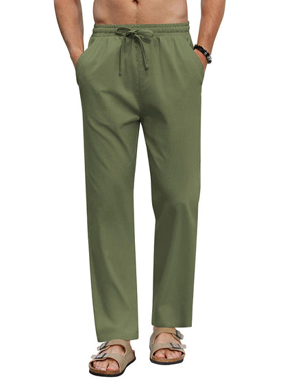 Casual Linen Blend Vacation Yoga Pants (US Only)