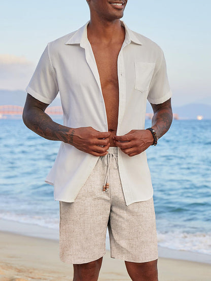 Casual Linen Blend Summer Shorts (US Only)