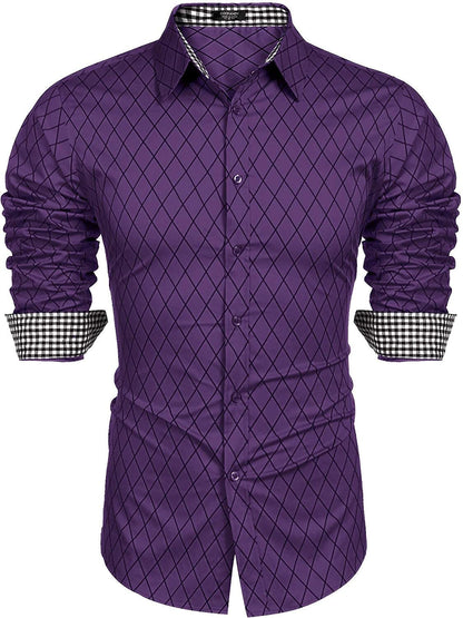 Business Long Sleeve Slim Fit Dress Shirt (US Only)