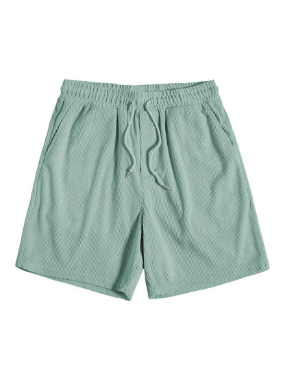 Short Sleeve Corduroy Button-Up Shirt & Shorts