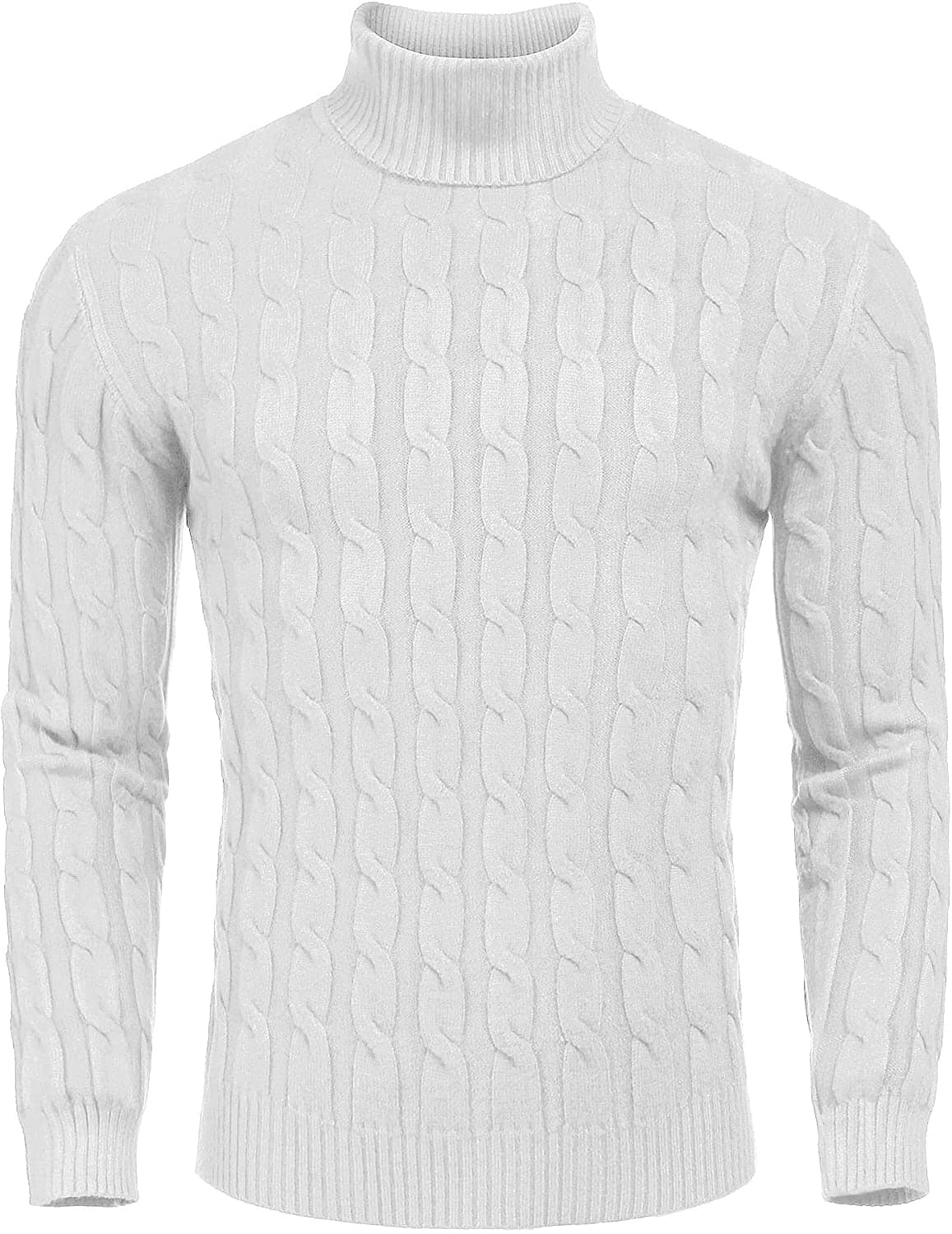 Slim Fit Turtleneck Twisted Knitted Pullover Sweater (US Only)