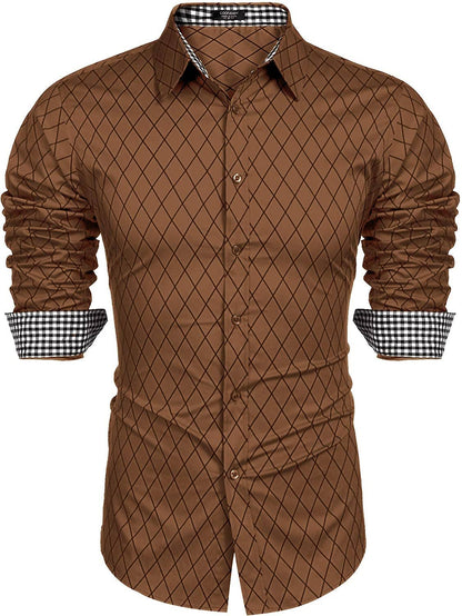 Business Long Sleeve Slim Fit Dress Shirt (US Only)