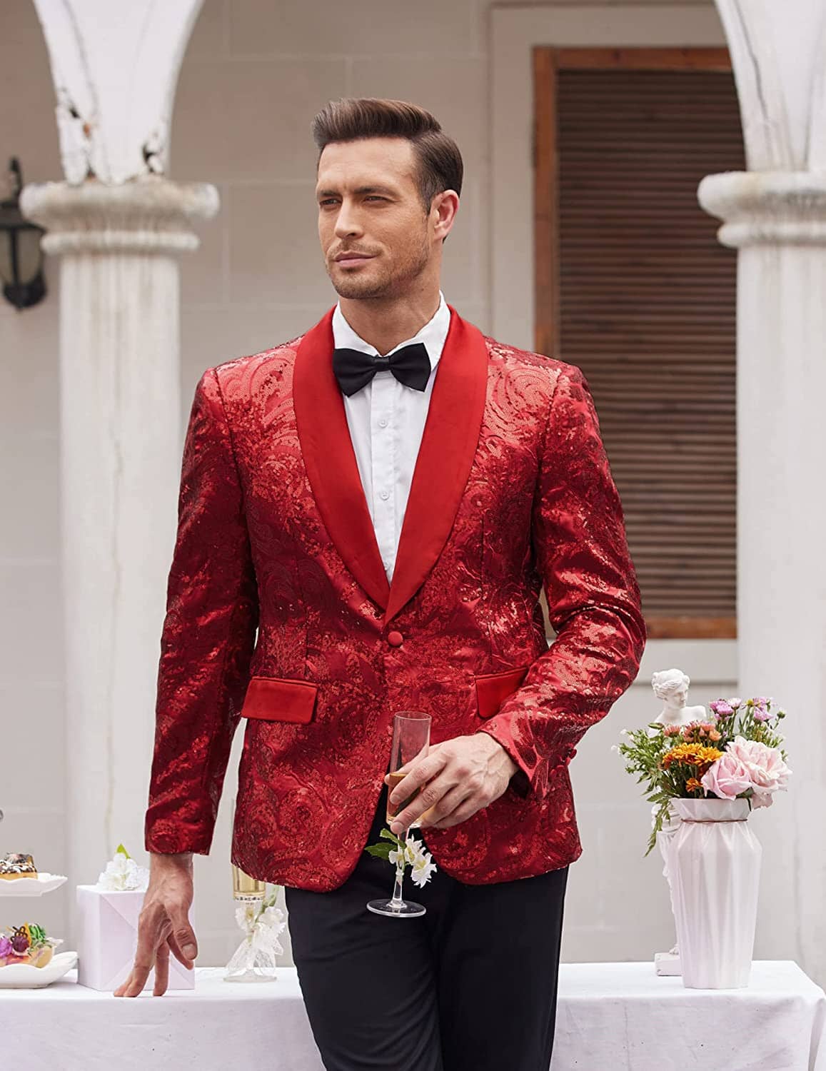 Shiny Sequins Blazer Floral Blazer (US Only)
