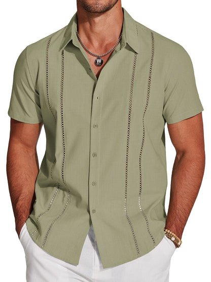 Casual Button Down Cuban Guayabera Shirt (US Only)