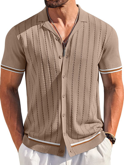 Casual Striped Button Down Knit Shirt (US Only)