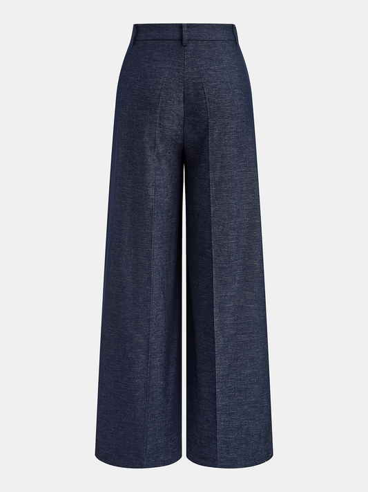 Asymmetric Wrap Wide-Leg Pants