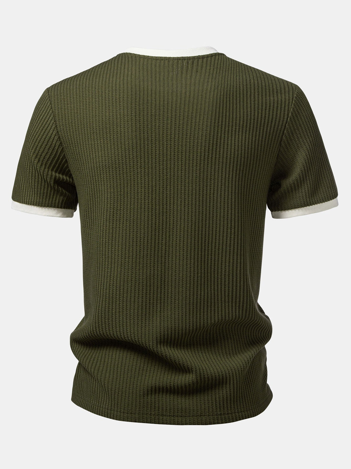 Contrast Waffle T-Shirt With Pocket