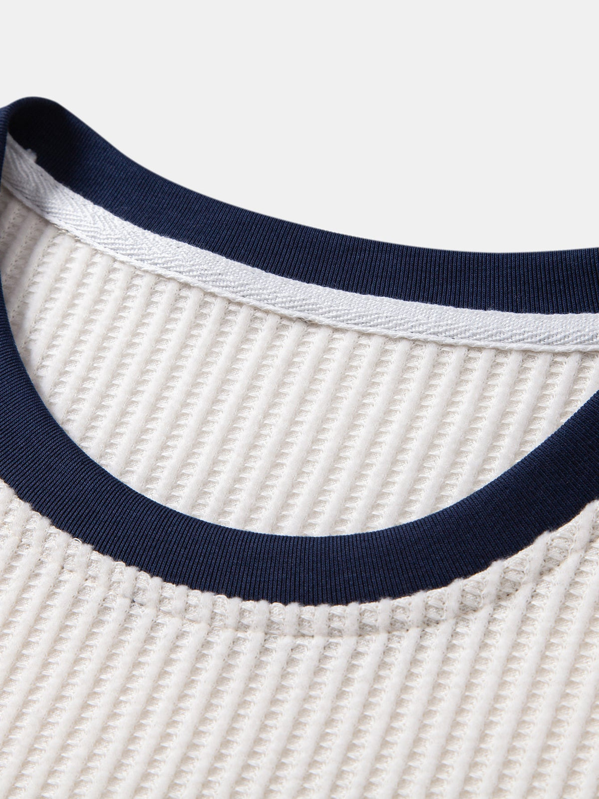 Contrast Waffle T-Shirt With Pocket