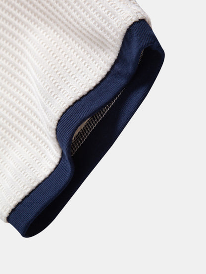 Contrast Waffle T-Shirt With Pocket