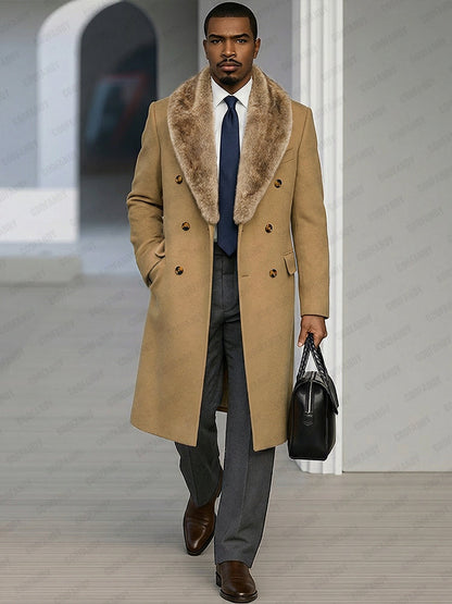 Stylish Double-Breasted Tweed Coat