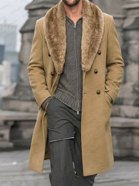 Stylish Double-Breasted Tweed Coat