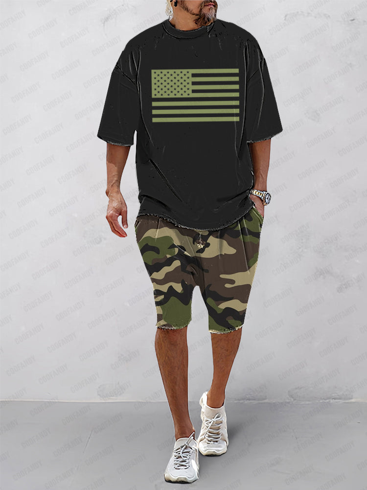 Casual Ethnic Print Sports Set