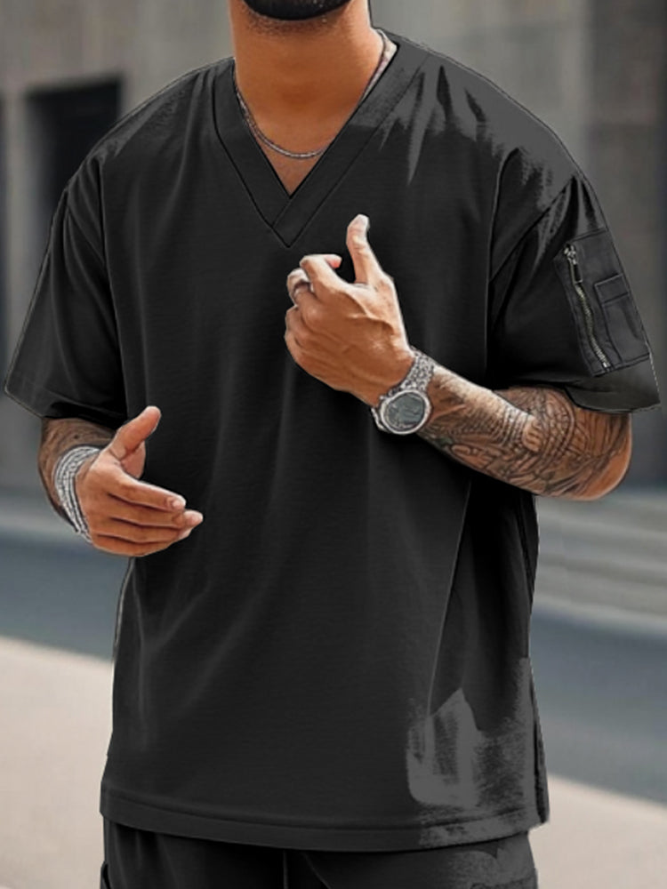 Athleisure Functional Pockets T-Shirt Set