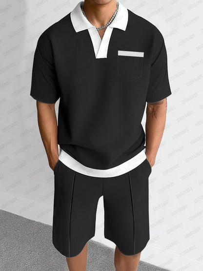 Minimalist Color Block Casual Set