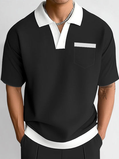 Minimalist Color Block Casual Set