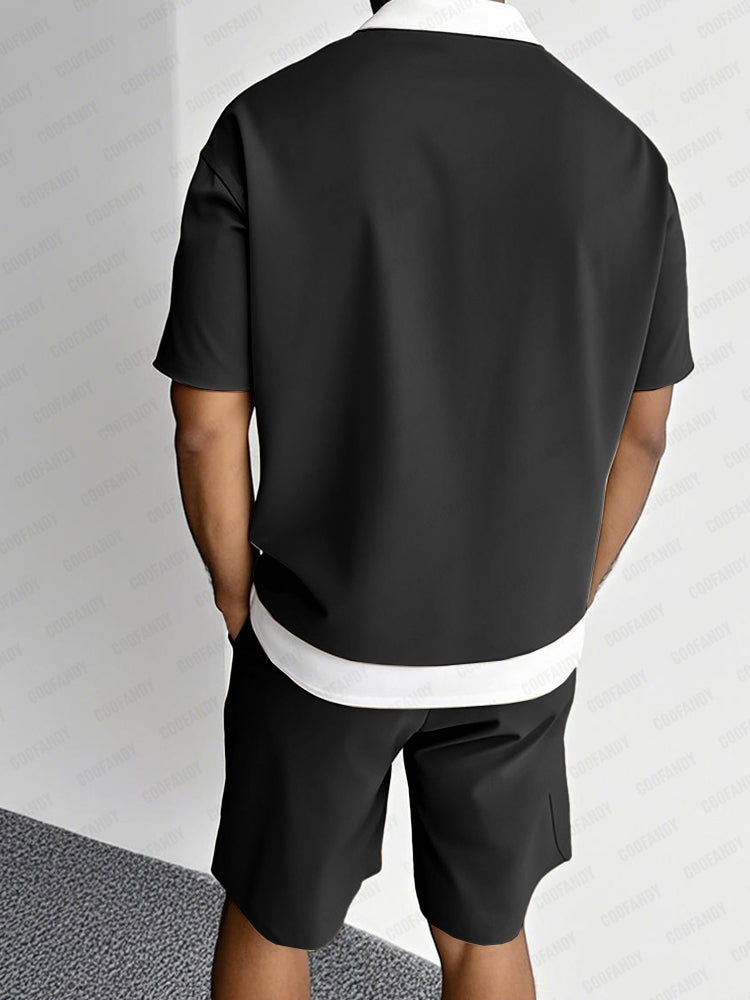 Minimalist Color Block Casual Set