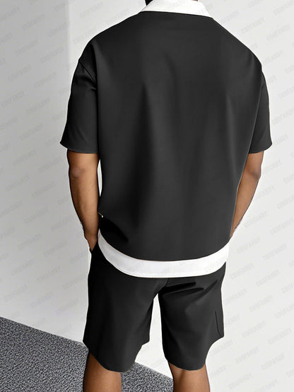 Minimalist Color Block Casual Set