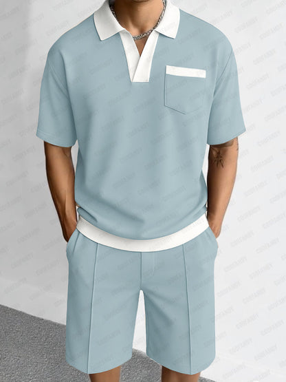 Minimalist Color Block Casual Set