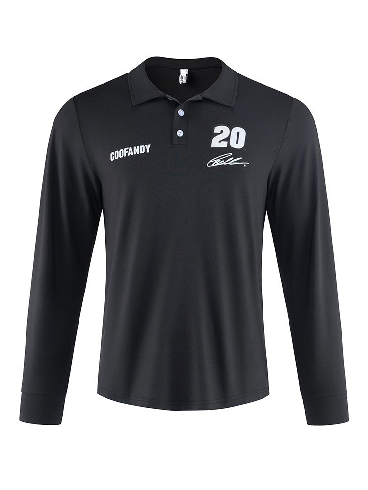 COOFANDY × JGR BELL Signature Print Polo Shirt