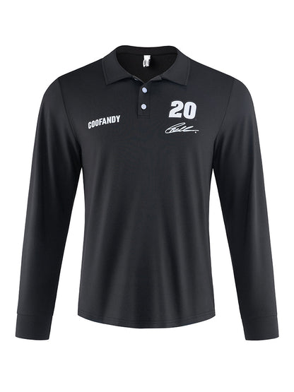 COOFANDY × JGR BELL Signature Print Polo Shirt