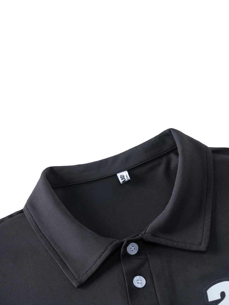 COOFANDY × JGR BELL Signature Print Polo Shirt