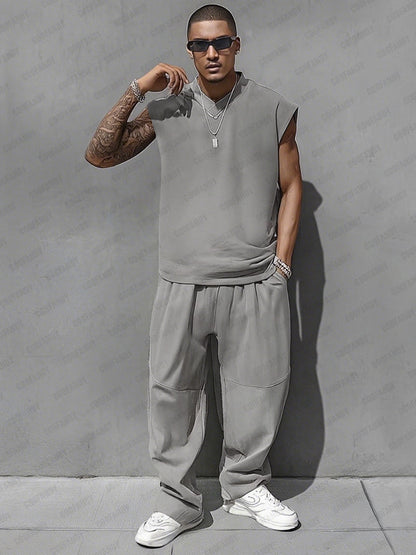 Relaxed Style Tank Top Balloon Pants Set