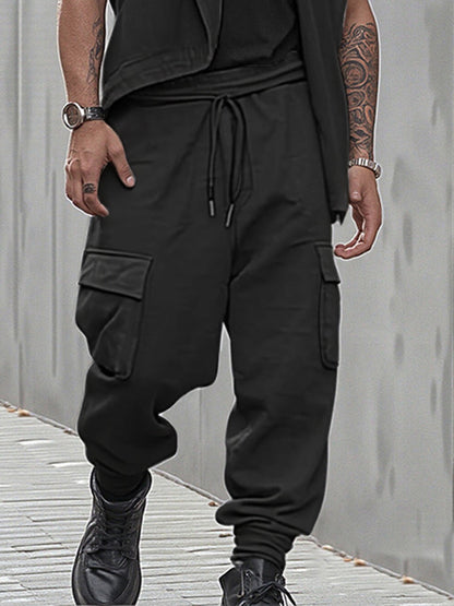 Unique Open Front Asymmetric Vest Pants Set