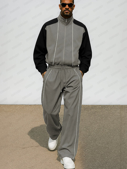 Casual Sport Color Block Matching Set