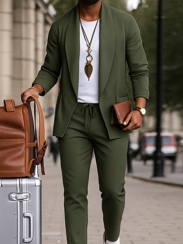 Smart Casual Open Front Jacket Pants Set