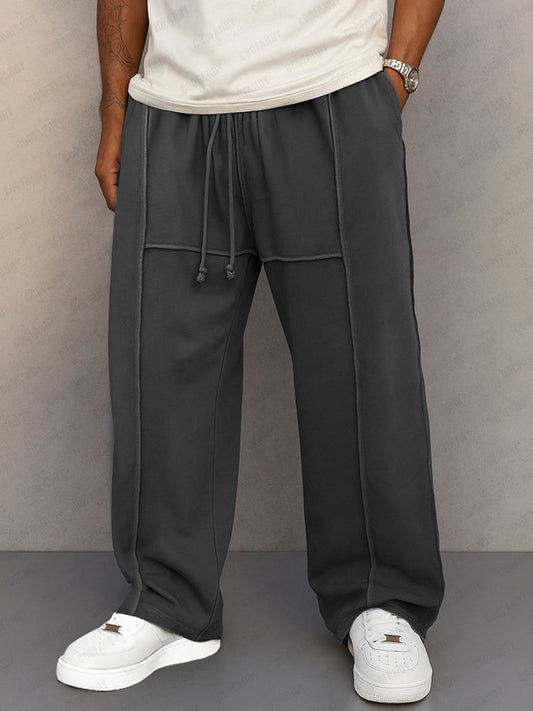 Casual Seam Detail Straight Leg Pants